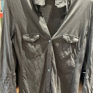 James Perse olive Button-Up Shirt
